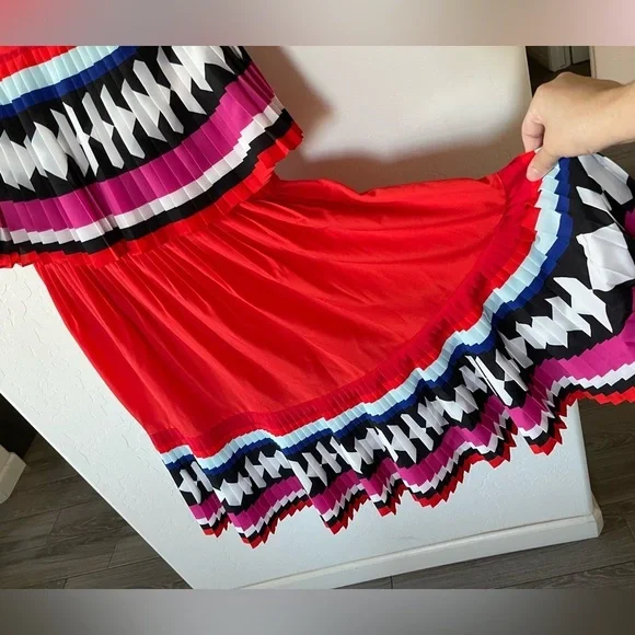 Kate Spade|Colorful boho strapless pleated dress, size 6•••Artsy, bold style🫶🏻 - Picture 8 of 16